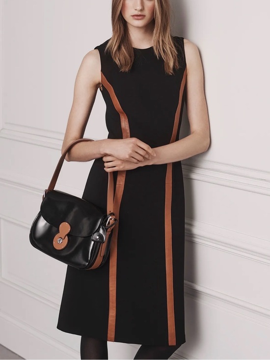 Ralph Lauren Purple Label Dresses & Skirts - Ralph Lauren Collection Caitlin Black Sleeveless Tan Leather Detail Dress size 0